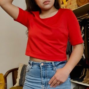 Express red crop top